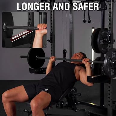 Mikolo Power Cage, 2000LB Power Rack with Independent Dual Pulley System, Multi-Function Home Gym Workout Machine for Cable Crossover (Black) - Image 6