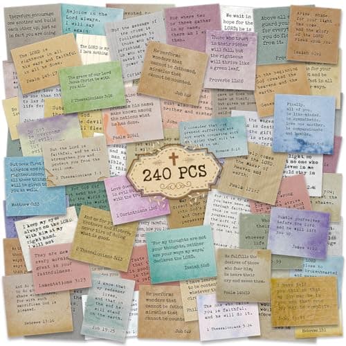 zheyistep 240PCS Retro Bible Verse Stickers (No Duplicates), Inspirational Scripture Stickers for Journaling Scrapbook Vintage Christian Religious Faith Quote Bible Study Supplies - Image 1