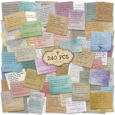 zheyistep 240PCS Retro Bible Verse Stickers (No Duplicates), Inspirational Scripture Stickers for Journaling Scrapbook Vintage Christian Religious Faith Quote Bible Study Supplies - Image 1