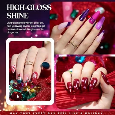Beetles Halloween Gel Polish Set 39Pcs Red Burgundy Blue Green Nude Pink Purple Gel Nail Polish with Base Matte Glossy Top Coat for Manicure Lovers DIY at Home Gift for Women Enchanted Jewelry - Image 3