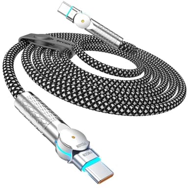 USB C to USB C Cable 10FT 240W, 180°Rotating USB C Cable Braided Type C Charger Cable Fast Charge for iPhone 16/16Pro/16Plus/16ProMax,MacBook Air,iPad Pro,Pixel,Samsung Galaxy S23/S24 Ultra-Black - Image 1