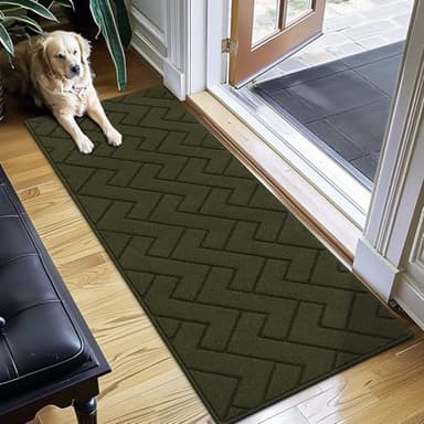 hicorfe Kitchen Rugs and Mats Sets,Super Absorbent Polypropylene Non-Slip Rug,Soft Comfort Floor Mat,Washable for Kitchen,Hallway,Office,Sink,Laundry(24" x 71",Oliver Green) - Image 6