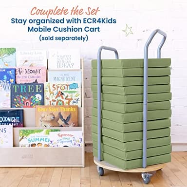 ECR4Kids SoftZone Floor Cushions, Square, Flexible Seating, Fern Green, 6-Piece - Image 5