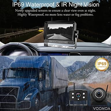 1080P Wireless RV Camera System, IP69 Waterproof Night Vision Backup Camera Side Rear View Camera with 7 Inch HD Monitor for RV Truck Trailer Camper - Image 8