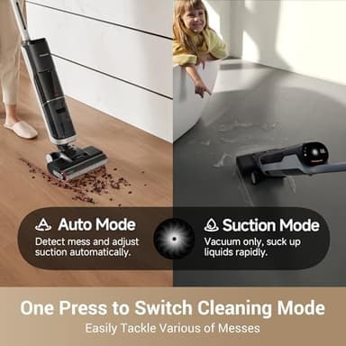 dreame H14 Cordless Vacuum Mop, 180° Lie-Flat Wet Dry Vacuum cleaner, 140°F Brush Washing, Fast Hot Air Drying in 5Mins, Smart Hard Floor Cleaner Machine with Powerful Suction, Great for Sticky Messes - Image 7