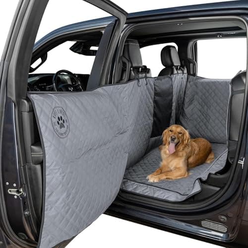 Ruff Liners XL Floor Cover with Door Protection, Gray – As Seen on Shark Tank – Fits Full‑Size Crew Cab Trucks with Fold‑Up Seats – Waterproof & Machine Washable – Sturdy XL Dog Hammock for Truck - Image 1