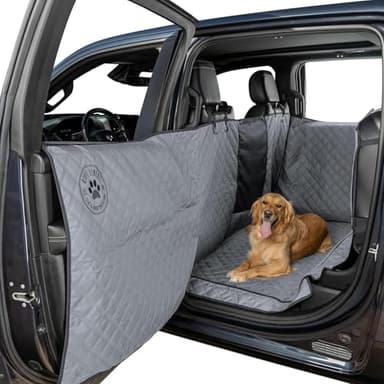 Ruff Liners XL Floor Cover with Door Protection, Gray – As Seen on Shark Tank – Fits Full‑Size Crew Cab Trucks with Fold‑Up Seats – Waterproof & Machine Washable – Sturdy XL Dog Hammock for Truck - Image 1