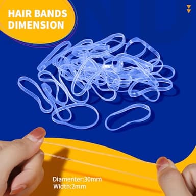 Teenitor Clear Elastic Hair Bands, 2000pcs Mini Hair Rubber Bands, Hair Ties, Soft Hair Elastics Ties, 2mm in Width and 30mm in Length - Image 3