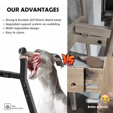 TIDANT Dog Bowl Stand for Medium Large Dogs, Adjustable Width Elevated Dog Bowls 7-10.6", Raised Dog Food Water Bowls, 11 inch Tall Single Holder, Black,Bowl Not Included - Image 3