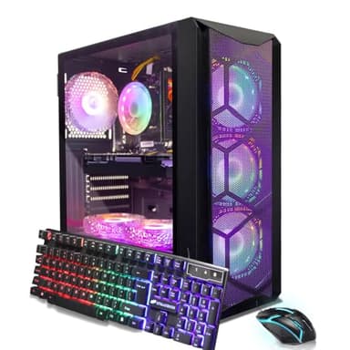 STGAubron Gaming PC Computer Desktop, Intel Core i7 8th up to 4.1GHz, GeForce RTX 3050 6G GDDR6, 16G DDR4, 1T SSD, WiFi 6, BT 5.2, RGB Fan x6, Windows 11 Home - Image 1