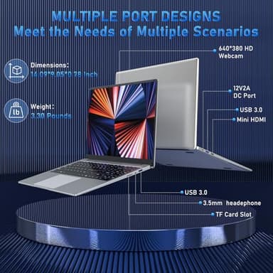 NIAKUN 15.6'' Laptop Computer, Laptops with 8GB RAM, 512GB SSD, N4000 Processor, 15.6 inch FHD 1920 * 1080 Display, WIFI5, BT4.2, Windows 11 Pro - Image 5