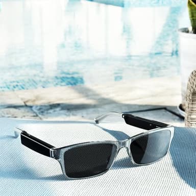 Amazon Echo Frames, an Alexa device (newest model), Smart glasses with Alexa, Modern Rectangle frames in Charcoal Gray with polarized sunglass lenses - Image 8