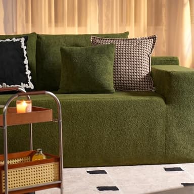 ovios 104" Cloud Sectional Couch with L-Shape Chaise,Modern Modular Sofa with Deep Seat, Upholstered Couches for Living Room Bedroom,No Assembly Required, Green (Cloud Velvet) - Image 9
