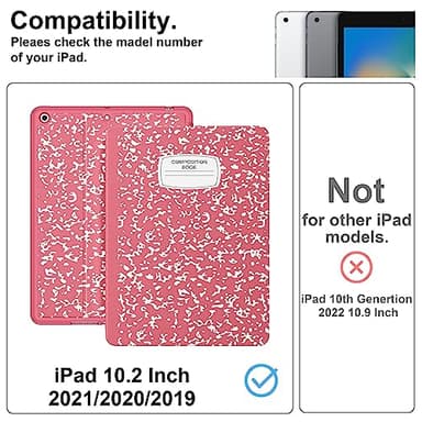 Supveco Case for iPad 9th/8th/7th Generation 10.2 inch (2021/2020/2019 Model) with Pencil Holder, Premium Folio Stand Case with Auto Wake/Sleep,Soft TPU Back Shell Cover for iPad 10.2 Inch-Watermelon - Image 2
