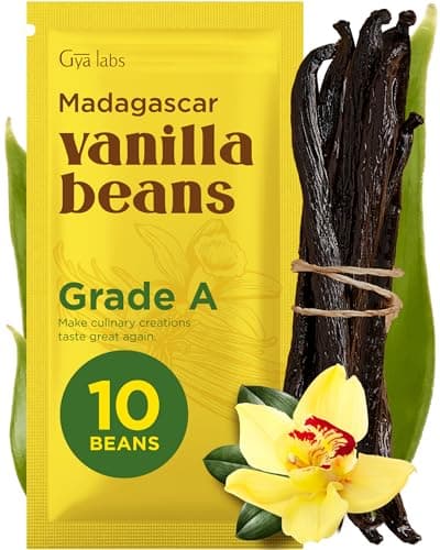 Gya Labs 10 Madagascar Vanilla Beans - Grade A 5-7 Inches Long, Caviar Rich & Flavorful Pods for Making Extract, Baking, Cooking, Paste & Coffee - Image 1