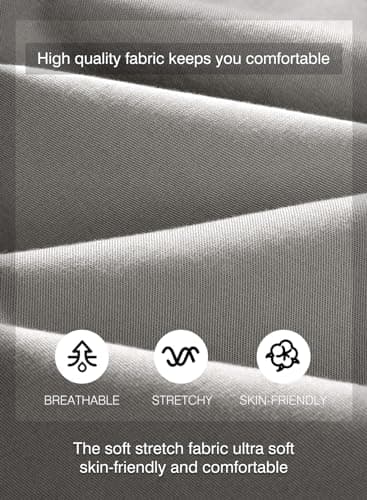 JMIERR Mens Casual Joggers Pants - Cotton Drawstring Chino Cargo Pants Twill Track Jogging Sweatpants Travel Essentials with Pockets, L, Gray - Image 4