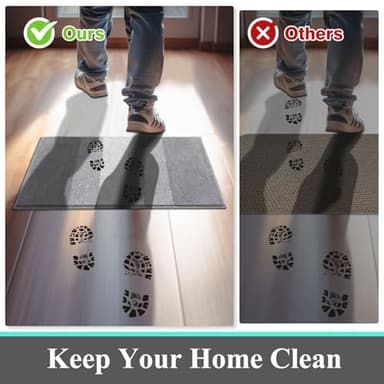 Vaukki Indoor Doormat Entryway Door Mat, Non Slip Absorbent Mud Trapper Mat Inside Floor Mat, Washable Door Carpet for Entryway (20''x32'', Light Grey) - Image 7