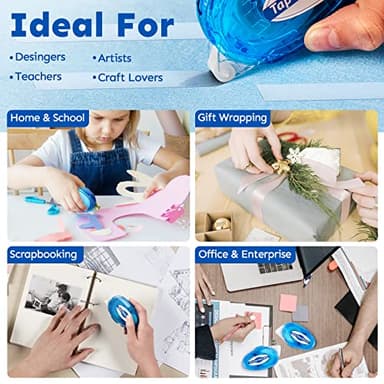 12 Pack Double Sided Tape Roller, 8mm x 315 Inch Permanent Adhesive Scrapbook Tape Dispenser Runner, Glue Tape Roller for Scrapbooking, Crafts and Arts Projects, Photo-Safe, Smooth & Clean - Image 4