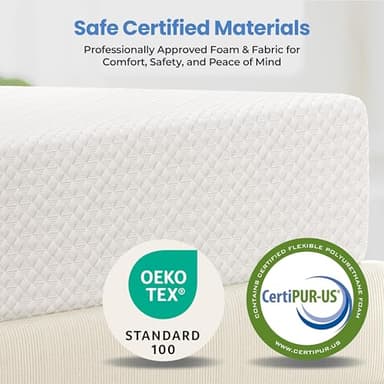 Yaheetech 8 Inch Twin Mattress 3 Foam Layer Cooling Gel Memory Foam Mattresses, Green Tea for Fresher Sleep, Medium Firm, CertiPUR-US Certified, Twin Size Mattress in a Box - Image 5
