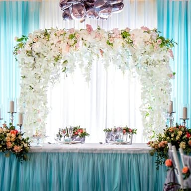 12 Pack Wisteria Hanging Flowers, 45 in /3.7ft Artificial Vine Hanging Flowers for Decoration, Fake Long Rattan Hanging Garland Silk Flowers String for Wedding, Garden, Bedroom, Home Decor - White - Image 4