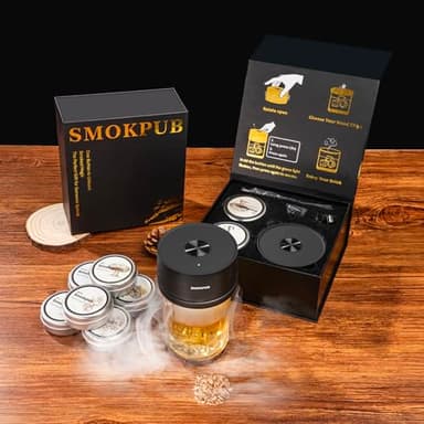 SMOKPUB Electric Whiskey Smoker Kit Built-in Lighter, No Butane Needed, Rechargeable Cocktail Smoker Kit with 6 Wood Chips, Old Fashioned Drink Smoker Kit, Bourbon Whiskey Gifts for Men,Dad,Husband - Image 2