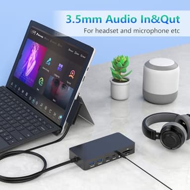 New Microsoft Surface Dock Triple Displays Dual HDMI+VGA with Power Adapter,12 in 1 Surface Docking Station for Microsoft Surface Pro 11/10/9/8/X/7/6/5/4/3,Surface Laptop 7/6/5/4/3/2/1,Surface Book Go - Image 8