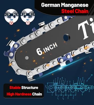 Tietoc Mini Chainsaw 6 Inch Cordless, Portable Electric Chain Saw Small Handheld Battery Powered Super Saws, Gifts for Men Women, Birthday Gift for Dad Fathers Husband Him Her Mom Mothers Grandparent - Image 6