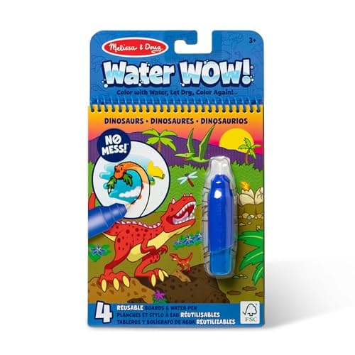 Melissa & Doug On The Go Water Wow! Mess Free Coloring Book, Reusable Water-Reveal Activity Pad, Dinosaurs, Travel Toys, Party Favors, for Toddlers & Kids Ages 3+ - Image 1
