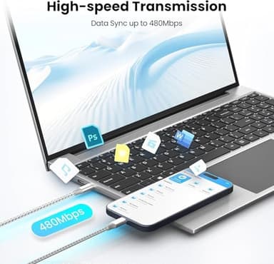 KYEHD USB C Cable,3 Pack 10FT USB C to USB C Cable 60W Type c Charger Fast Charging Cord,USB C Charger Nylon Braided Compatible iPhone 16 Pro/15 Pro/Plus/Max/iPad/MacBook and More - Image 7