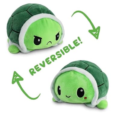 TeeTurtle - The Original Reversible Turtle Plushie - Green - Cute Sensory Fidget Stuffed Animals That Show Your Mood 4 inch - Image 7