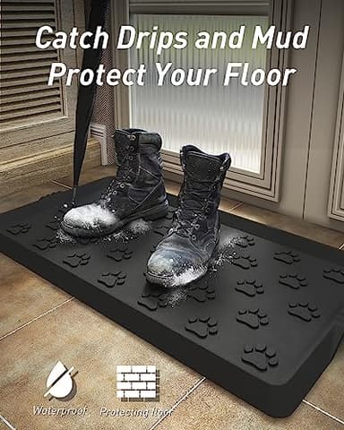 SUPENUIN Paw Pattern Multipurpose Boot Tray for Entryway Waterproof Rubber Mats for Dogs Shoe Mat Tray, Pet Food Mat - Image 5