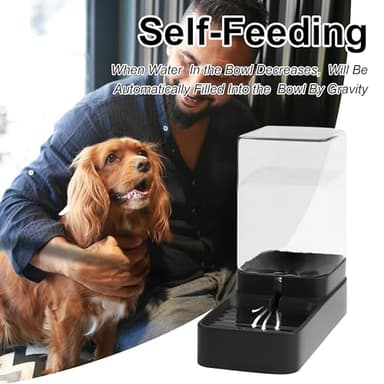 Wefeedy Automatic Cat Feeder and Water Dispenser in Set with Pet Food Bowl,Gravity Dog Waterer and Food Feeder for Small Medium Dog Cat Puppy Kitten Large Capacity(3.3L,Black) - Image 6