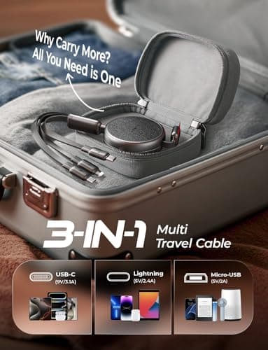 LISEN Multi Charging Cable, 3 in 1 Charging Cable, Retractable Car Charger with Type C/L/Micro USB Ports for iPhone 17 16 15 14 Pro Max/Samsung Galaxy S25/PS/Kindle Multi Chargers for All Devices - Image 9