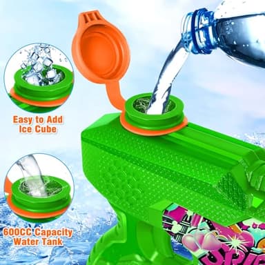 Water Gun for Adults Kids: 600CC 4 Pack Squirt Blasters Super Water Guns for Adults Kids,Water Gun Outdoor Toys High Capacity Summer Soaker for Swimming Pool Beach Fighting, Long Shooting Distance - Image 7