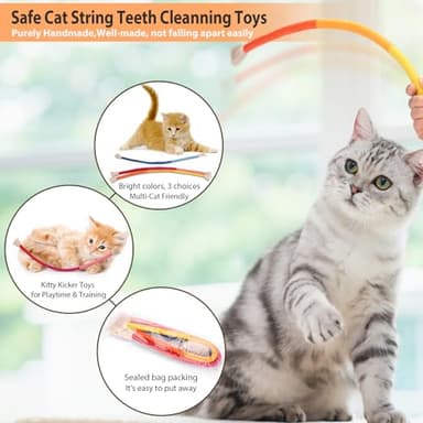 Retro Shaw Cat Toys Chew Rope, 3Pcs Catnip Kitten Toys for Indoor Cats Kitty, Safe Kitten Teething Chew Toy Cat Nip Kicker String for All Breeds 23.6 Inches - Image 4
