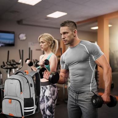 Ytonet Gym Backpack For Men Women, Backpack for Men with Shoe Compartment, Water Resistant Workout Sports Bag with USB Port Fit 15.6 Inch Laptop, Gym, Sports, Camping, Hiking, Grey - Image 8