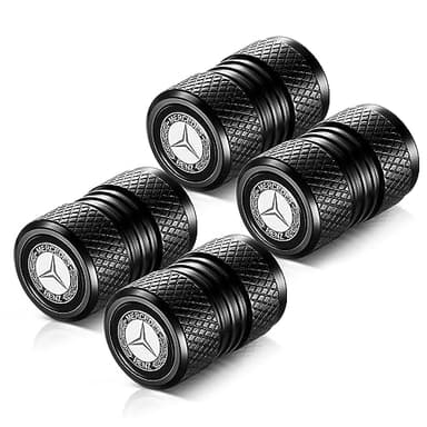 YHEESHIGN Tire Valve Stem Caps, Compatible with Mercedes Benz Series Stem Cap Universal Car Air Cover Car Accessories for Cars, SUV, Truck, Motorcycles 4pcs (Black) - Image 5