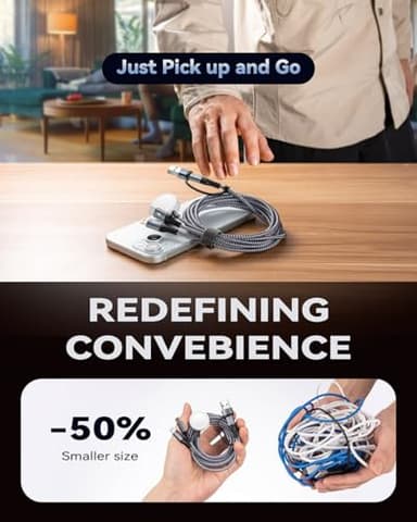 3 in 2 USB C Cable for Apple Watch Charger, Type C/Lightning for iPhone 16 Charger,Multi Charging Cable Cord,Portable Travel Essentials Designed for iWatch Ultra/SE/10-1 & iPhone Series-6ft/2Pack - Image 5