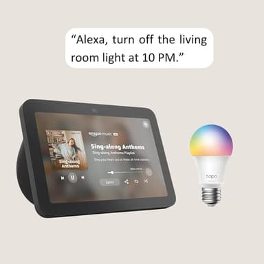 Echo Show 8 with TP-Link Tapo Smart Color Bulb - Image 1