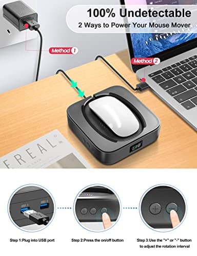 Meatanty Mouse Mover Undetectable, Super-Silent Mouse Jiggler Device Move Randomly, Automatic Wiggler Shaker Giggler, Adjustable Interval Timer, Keep Computer Laptop Active for Office Home Remote Work - Image 7