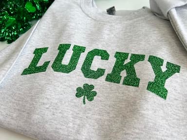 Up2ournecksinfabric Glitter St Patricks Day Sweatshirt Lucky Sweatshirt St Patricks Shirt Lucky Shirt St Pattys Day Green Glitter Shamrock - Image 6