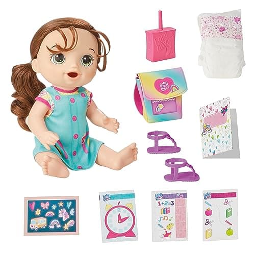 Baby Alive Time for School Baby Doll Set, 12 Inch, Back to School Toys for Girls & Boys, Brown Hair, Preschool Gifts for Kids, Ages 3+ (Amazon Exclusive) - Image 1