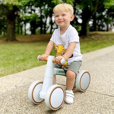 SEREED Baby Balance Bike for 1-2 Year Olds - 4 Wheels, First Bike for Toddlers, Birthday Gift (Green) - Image 7
