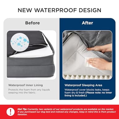 Bedsure XL Orthopedic Dog Bed for Extra Large Dogs - Washable XLarge Dog Cat Bed Waterproof, Comfort Dogs Couch Sofa with Washable Removable Cover, Pet Bed with Nonskid Bottom, Ivory, 42" - Image 4