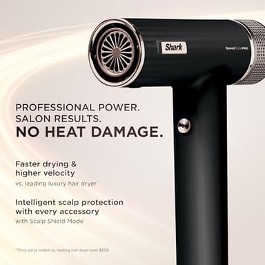 Shark SpeedStyle Pro Professional Performance High-Velocity Hair Dryer System with Scalp Shield and IQ Speed Styling & Drying Suite, Straight and Wavy Hair, Lightweight, Ionic, No Heat Damage, HD731 - Image 2