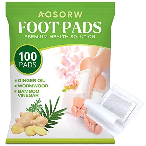 AOSORW Natural Herbal Foot Pads - 100 Pack Ginger Oil & Bamboo Charcoal Premium Foot Care Patches - Relieves Stress and Fatigue - Improves Sleep and Supports Body Cleansing - Image 1