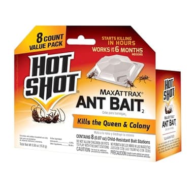 Hot Shot Ant Bait, Kills the Queen and Colony, Works for 6 months, Pack of 1, 8 Count - Image 1