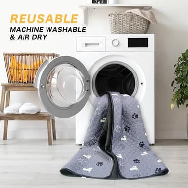 Washable Pee Pads for Dogs, 2 Pack Reusable Puppy Pads, Waterproof Pet Pee Pads for Dog Potty Training, Extra Large Dog Pee Pads for Crate, Playpen, and Whelping, Durable and Absorbent, Grey 24"x36" - Image 6