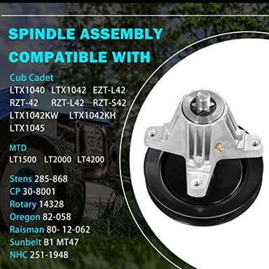 Cluparis 918-04822B Spindle Assembly for Cub Cadet MTD Troy-Bilt 918-04822A 618-04822 918-04889 30-8001 14328 82-058 285-868, for LTX1040 LTX1042 LTX1045 RZT-42, Fit Most 42'' Deck - Image 6
