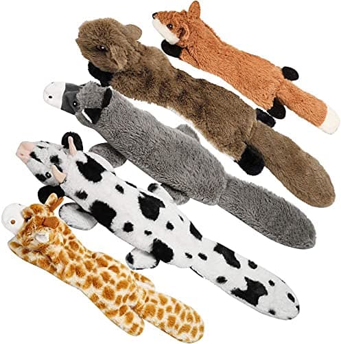 Nocciola Dog Squeaky Toys, 5 PCS Crinkle Plush Dog Toys, No Stuffing Dog Toys for Small Medium Large Dogs, Stuffless Puppy Toys for Boredom - Image 1